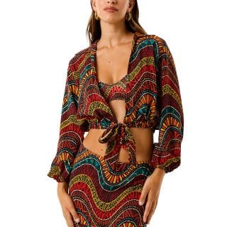 4giveness 126wrwcm5558 Camicia Cropp In Mussola Stampata Donna Mare Donna