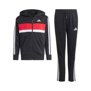 Adidas Kc6415 Tuta Fz C/capp 3 Stripes Garzata Bambino Abbigliamento Bambino Junior