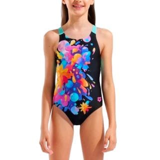 Arena 010744 Costume Intero Painting Swimsuit V Back Bambina Costumi Nuoto E Piscina Junior