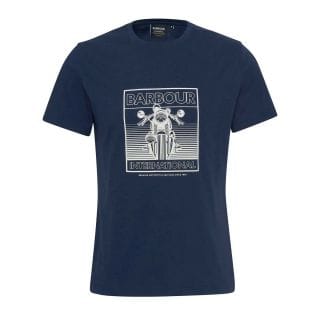 Barbour Mts1418 T Shirt Fronte Moto Casual Uomo
