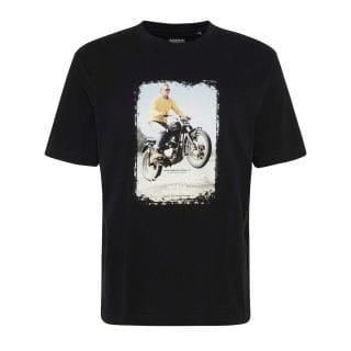 Barbour Mts1435 T Shirt Foto Steve Mcqueen Casual Uomo