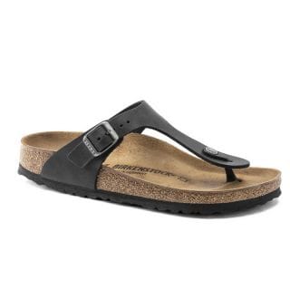 Birkenstock 845251 Gizeh Black Oiled Leather Tutti Sandali Uomo