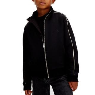 Calvin Klein Ib0ib02631 Felpa Fz Piping Bambino Abbigliamento Bambino Junior