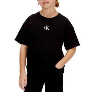 Calvin Klein Ig0ig02136 T Shirt Ck Logo Boxi Bambina Abbigliamento Bambino Junior