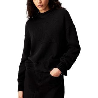 Calvin Klein J20j224224 Maglione Girocollo Logo A Intarsio Donna Casual Donna