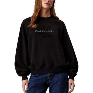 Calvin Klein J20j224652 Felpa Girocollo Logo Ciniglia Donna Casual Donna