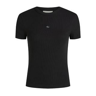 Calvin Klein J20j225245 T Shirt Woven Label Rib Slim Donna Casual Donna