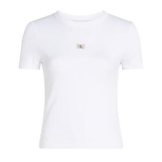 Calvin Klein J20j225245 T Shirt Woven Label Rib Slim Donna Casual Donna