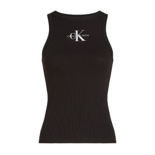 Calvin Klein J20j225301 Canotta Mono Logo Rib Tank Top Donna Casual Donna