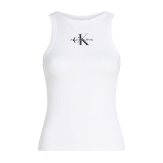Calvin Klein J20j225301 Canotta Mono Logo Rib Tank Top Donna Casual Donna