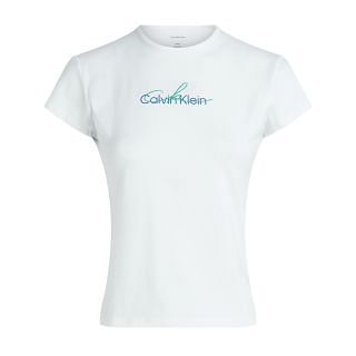 Calvin Klein Lv047b828g T Shirt Slim Script Logo Tee Donna Casual Donna
