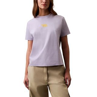 Calvin Klein Lv047b851g T Shirt Flocked Logo Tee Regular Donna Casual Donna