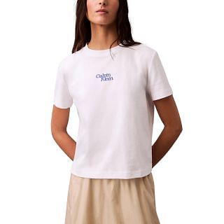 Calvin Klein Lv047b851g T Shirt Flocked Logo Tee Regular Donna Casual Donna