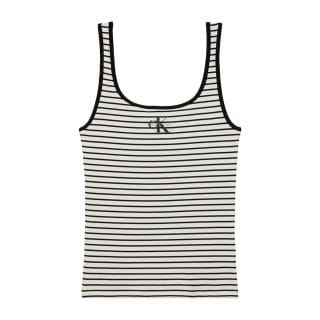 Calvin Klein Lv047f832g Canotta Striped Mono Logo Donna Casual Donna