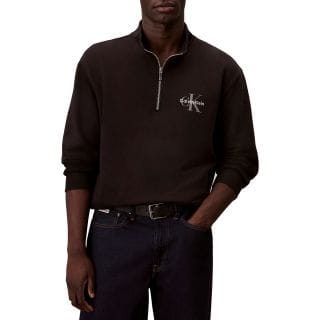 Calvin Klein Lv04rd244g Felpa Half Zip Micro Monologo Casual Uomo