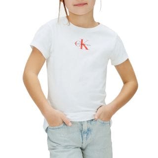 Calvin Klein Lv1cksja15g T Shirt Micro Monogram Bambina Abbigliamento Bambino Junior