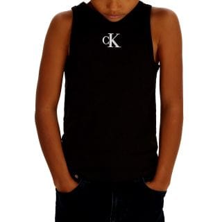 Calvin Klein Lvcksjb10g Canotta In Jersey Logo Tank Bambina Abbigliamento Bambino Junior