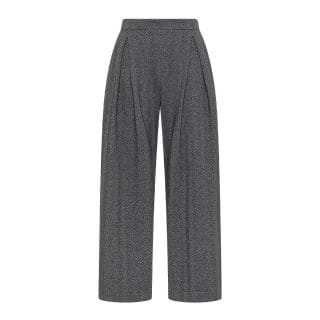 Deha D32685 Pantalone Largo Matelasse Plated Pinces Donna Casual Donna