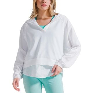 Deha D42714 Felpa Con Cappuccio Inserti Popline Donna Casual Donna