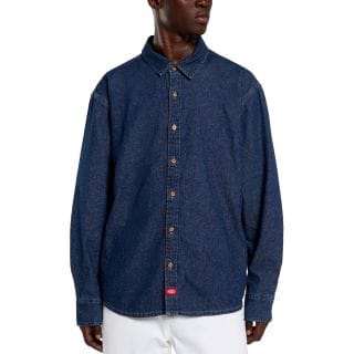 Dickies Dk0a88gy0dd1 Camicia Ml In Light Denim Street Style Uomo