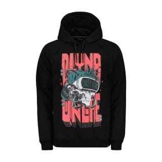 Dolly Noire Sw394 Felpa Con Cappuccio Party Hard Skull Street Style Uomo