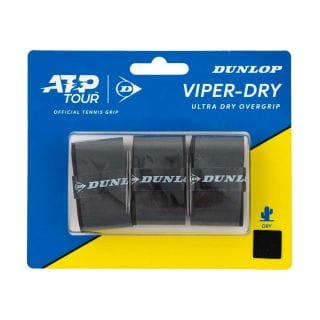 Dunlop 10365375 D Tac Viperdry Overgrip Black 3pcs Accessori Tennis Uomo