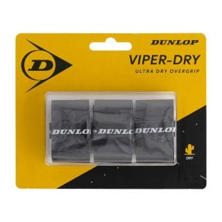 Dunlop 613257 D Tac Viperdry Overgrip Black 3pcs Accessori Tennis Uomo