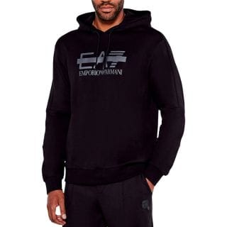 Ea7 Emporio Armani 7m001121 Felpa Con Cappuccio Logo Barred Felpata Sport Style Uomo