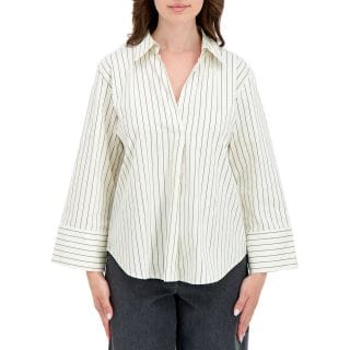 Emme Marella Adornope26 Camicia Scollo V In Popline Stretch Donna Casual Donna