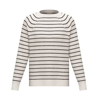 Emme Marella Afonepe26 Maglia Cotone Pailettes Donna Casual Donna