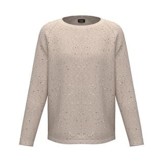 Emme Marella Parole25 Maglia Girocollo Mix Pailettes Donna Casual Donna