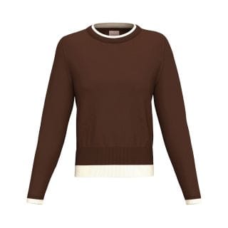 Emme Marella Prugnaai26 Maglia Girocollo 100% Lana Donna Casual Donna
