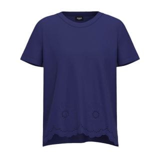 Emme Marella Sfogope25 T Shirt In Jersey Ricamo Fondo  Donna Casual Donna
