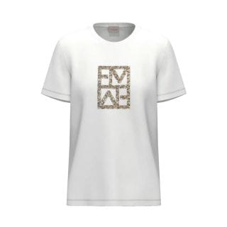 Emme Marella Temape26 T Shirt Ricamo Pailettes Donna Casual Donna