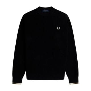 Fred Perry K6507 Maglione Girocollo Waffle Casual Uomo