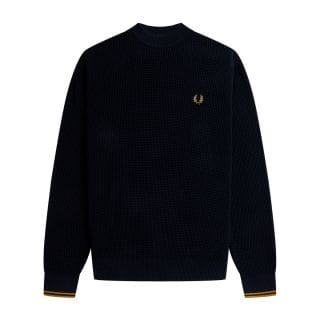 Fred Perry K6507 Maglione Girocollo Waffle Casual Uomo