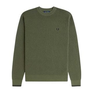 Fred Perry K6507 Maglione Girocollo Waffle Casual Uomo
