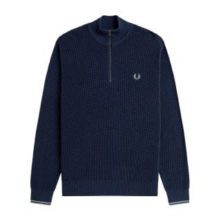 Fred Perry K8557 Maglione 1/2 Zip Waffle Casual Uomo