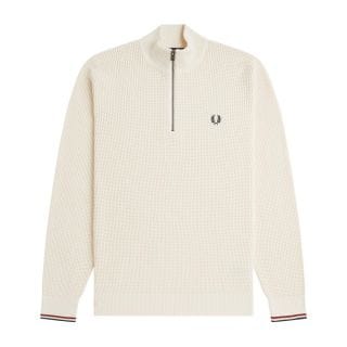 Fred Perry K8557 Maglione 1/2 Zip  Waffle Casual Uomo