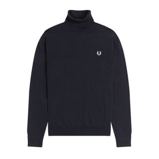 Fred Perry K9552 Maglione Dolcevita In Lana E Cotone Casual Uomo