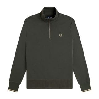 Fred Perry M3574 Felpa Mezza Zip Logo Casual Uomo