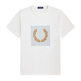 Fred Perry M7832 T-shirt Striped Laurel Wreath Casual Uomo
