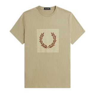Fred Perry M7832 T-shirt Striped Laurel Wreath Casual Uomo