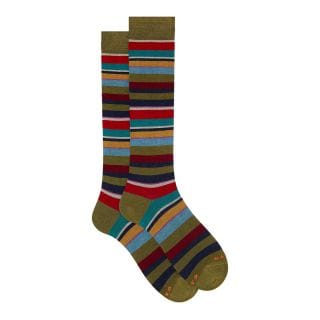 Gallo 103172 Calza Lunga Cotone Superlight Riga Multicolor Casual Uomo