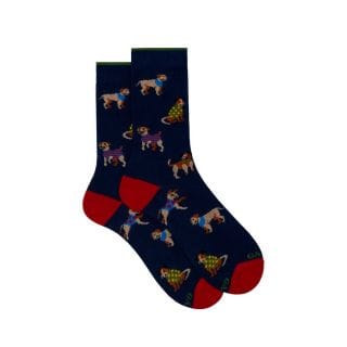 Gallo 515286 Calza Americana Fantasia Cani Donna Casual Donna