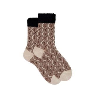 Gallo 515562 Calza Corta Jacquard Pelliccia Lurex Donna Casual Donna