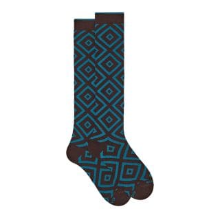 Gallo 517156 Calza Lunga Rombi Bicolore Casual Uomo