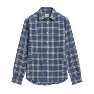 Gant 3250228 Camicia Collo Aperto In Flanella Quadro Casual Uomo