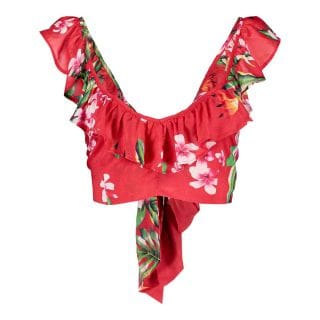 Guess E1gh02wo05m Top Floreale Con Balze Donna Mare Donna