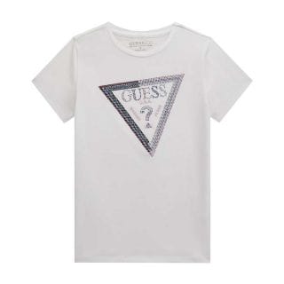Guess J5ri12k6yw4 T-shirts Logo Strass E Paillettes Bambina Abbigliamento Bambino Junior